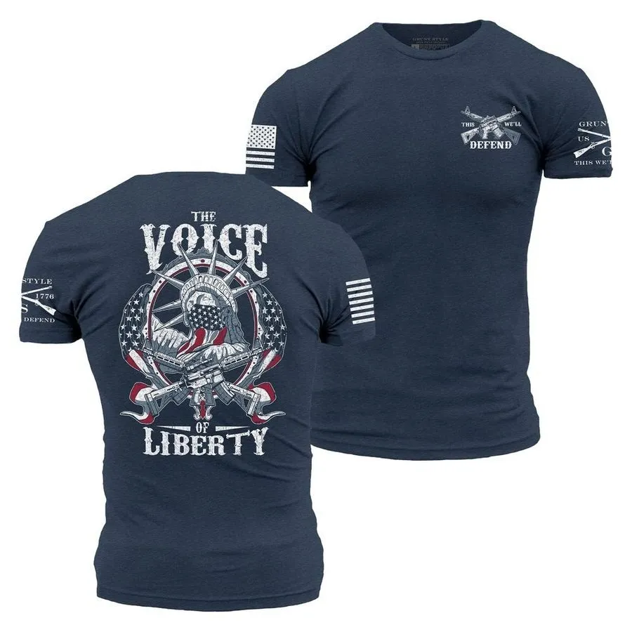The Voice Of Liberty T-Shirt - Midnight Navy sold by Grunt Style
