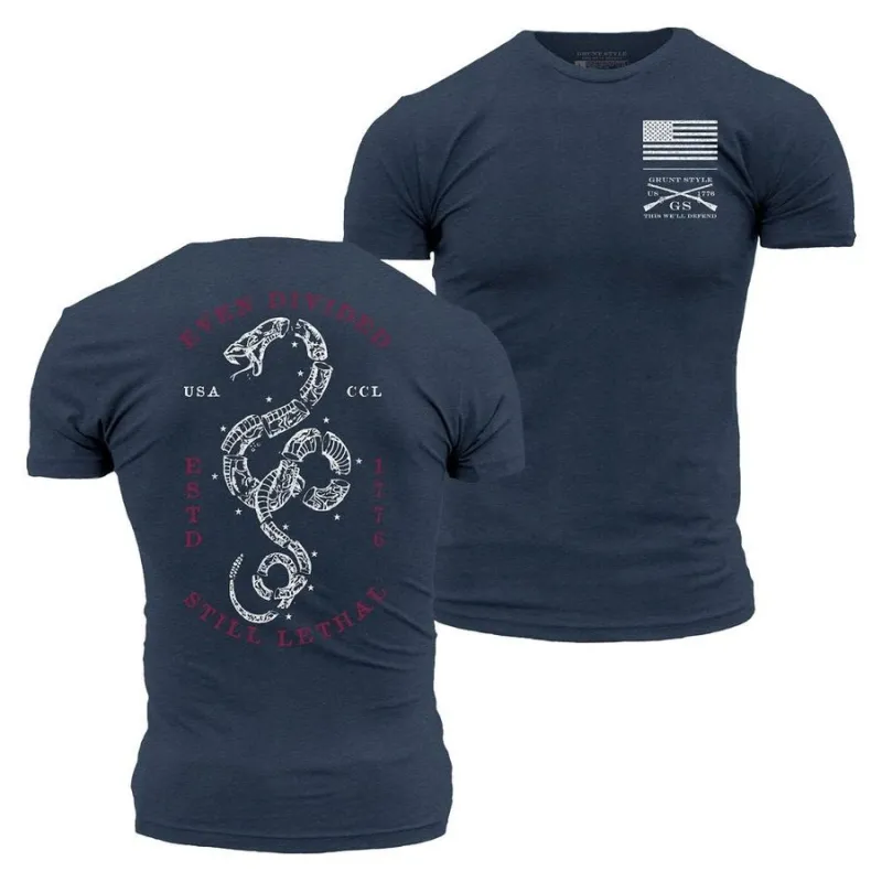 Women's Even Divided Boyfriend Fit T-Shirt - Midnight Navy made by Grunt Style