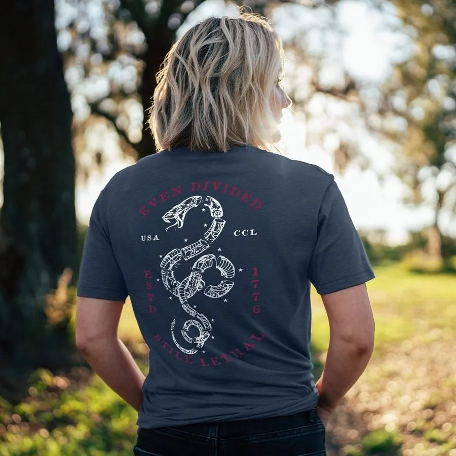 Women's Even Divided Boyfriend Fit T-Shirt - Midnight Navy sold by Grunt Style product image thumbnail 3