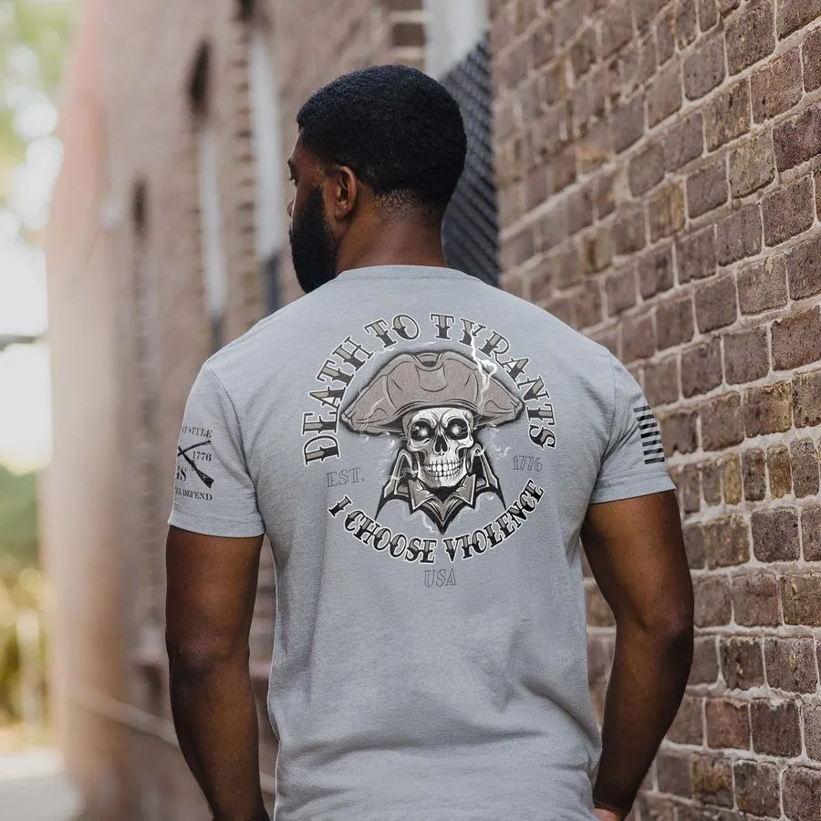 Death To Tyrants T-Shirt - Dark Heather Gray sold by Grunt Style product image thumbnail 2