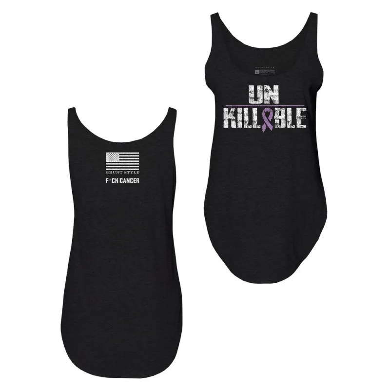 Women's Unkillable Flowy Tank - Black made by Grunt Style