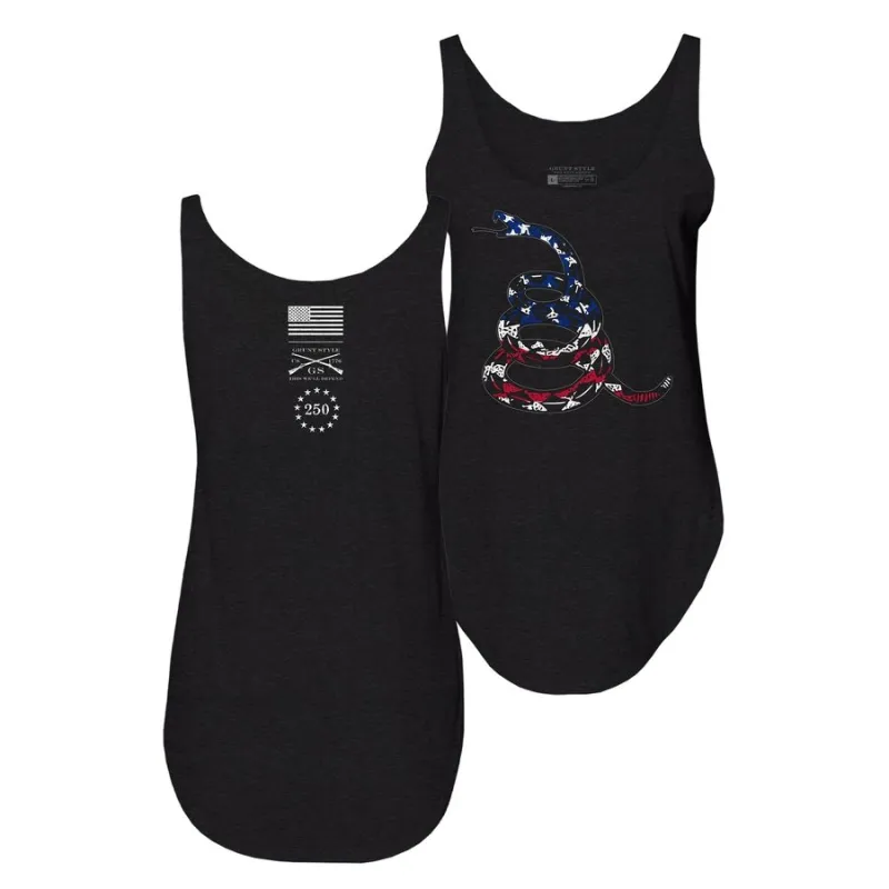 Women's Freedom Gadsden Flowy Tank - Black made by Grunt Style