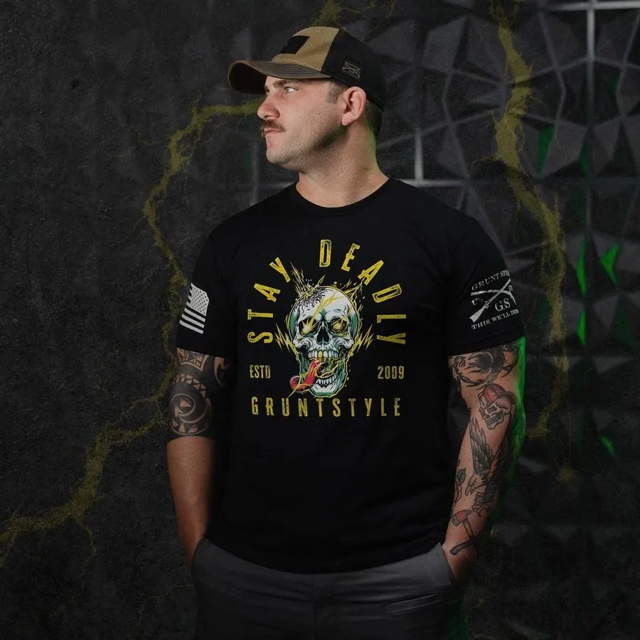 Stay Deadly T-Shirt - Black sold by Grunt Style product image thumbnail 2