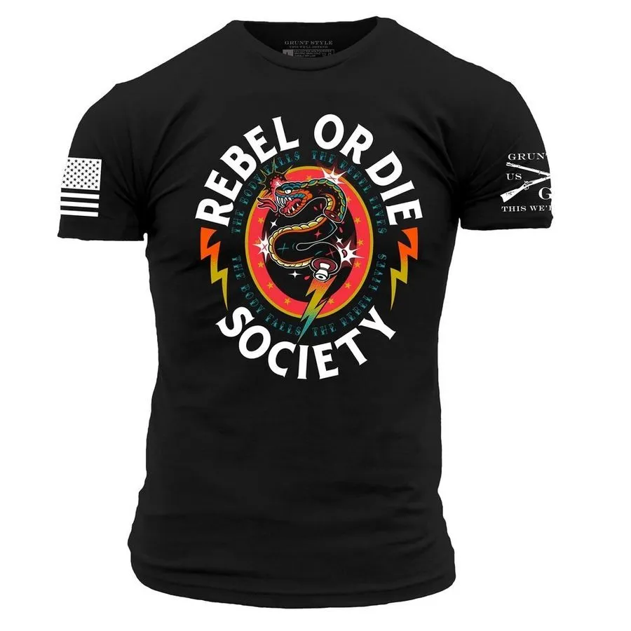 Rebel Or Die T-Shirt - Black sold by Grunt Style