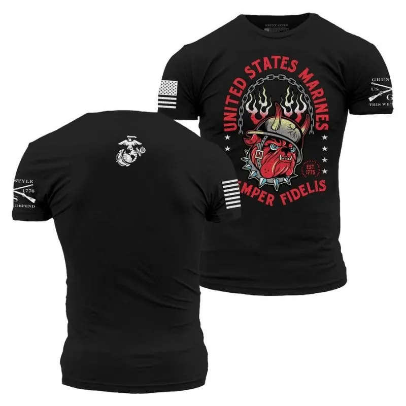 USMC - Semper Fidelis T-Shirt - Black made by Grunt Style