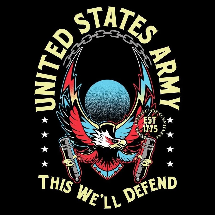 Army - This We'll Defend T-Shirt - Black sold by Grunt Style product image thumbnail 2
