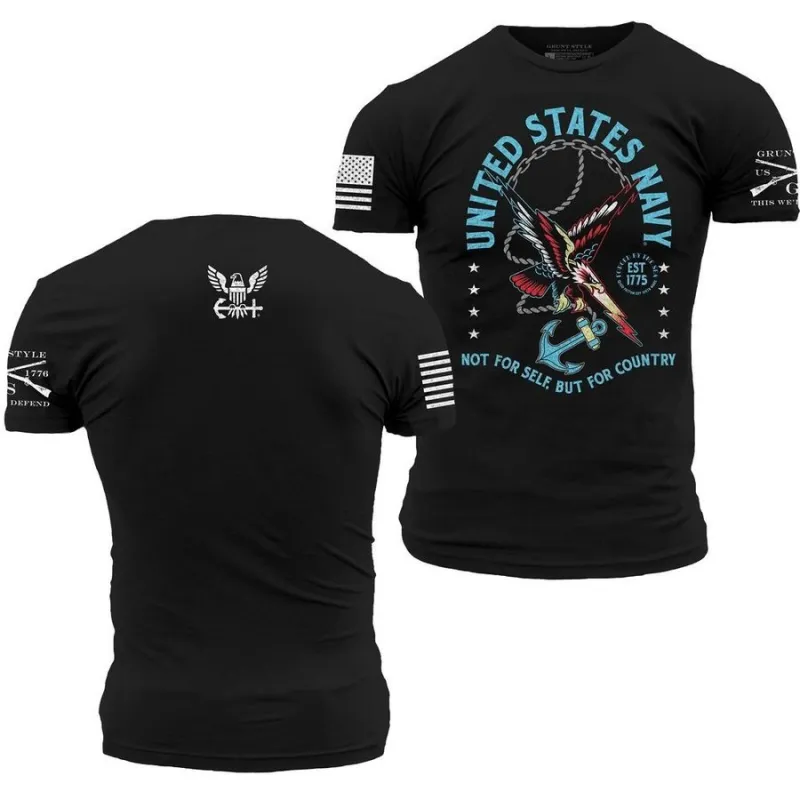USN - For Country T-Shirt - Black made by Grunt Style