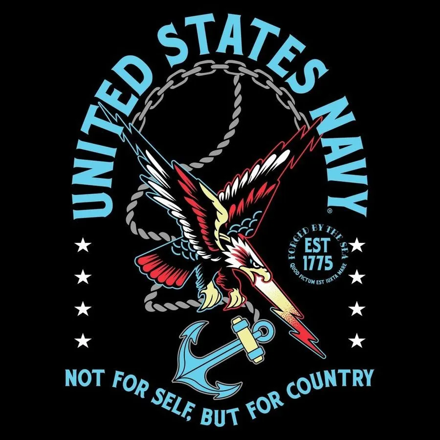 USN - For Country T-Shirt - Black sold by Grunt Style product image thumbnail 2