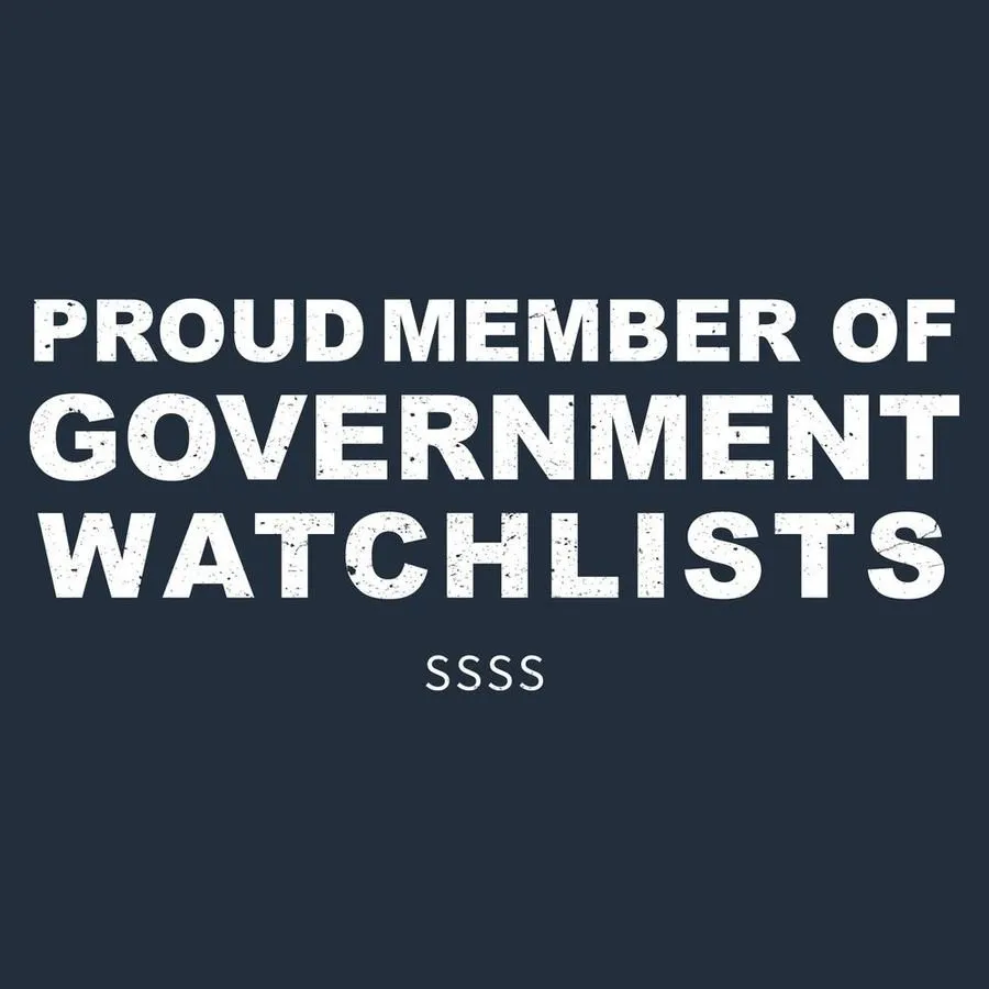 Government Watchlists T-Shirt - Midnight Navy sold by Grunt Style product image thumbnail 3