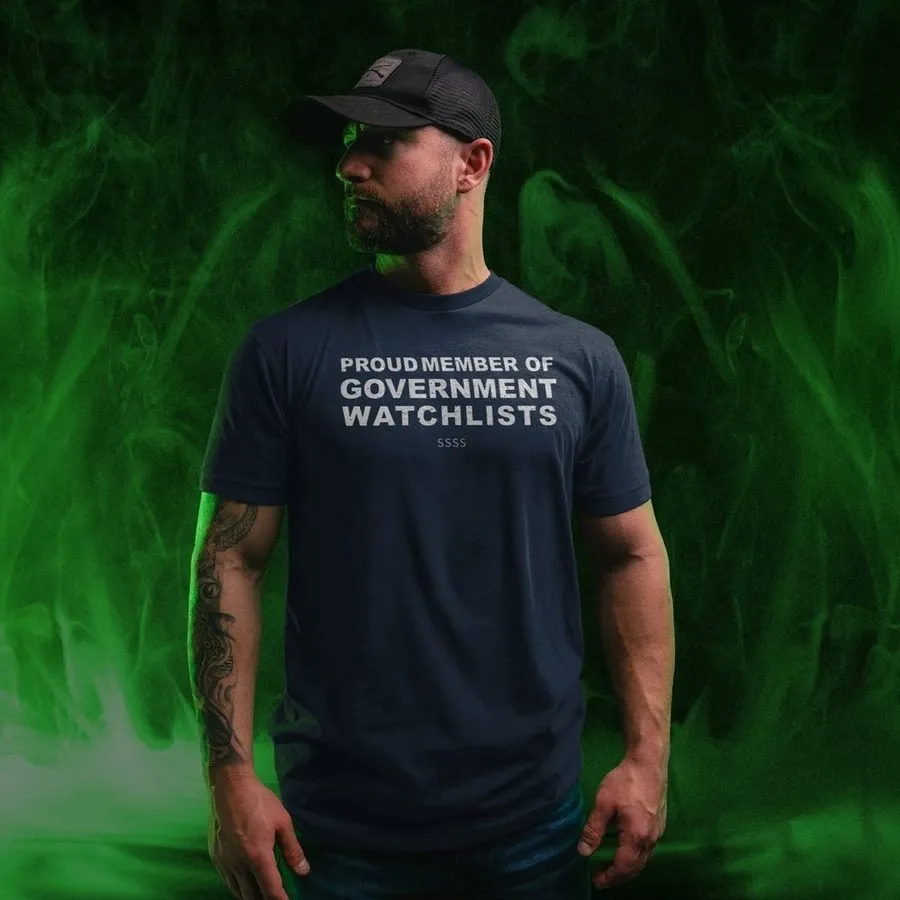 Government Watchlists T-Shirt - Midnight Navy sold by Grunt Style product image thumbnail 2