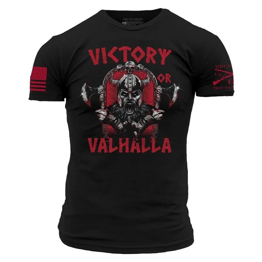 Victory Or Valhalla T-Shirt - Black sold by Grunt Style