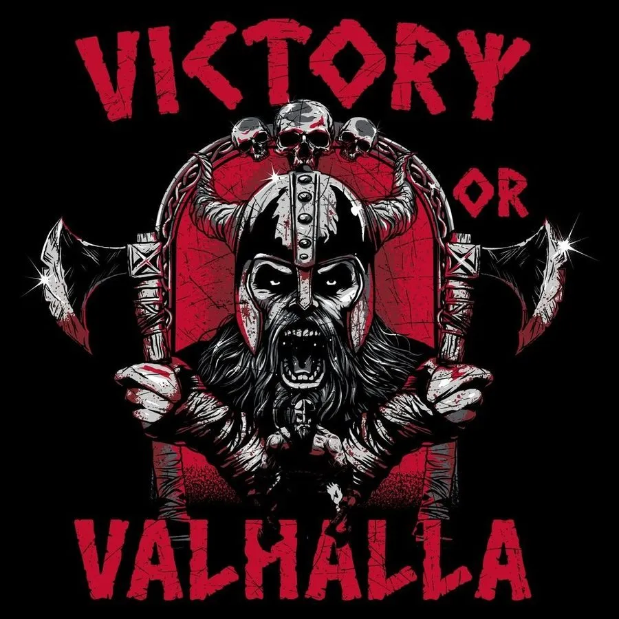 Victory Or Valhalla T-Shirt - Black sold by Grunt Style product image thumbnail 3