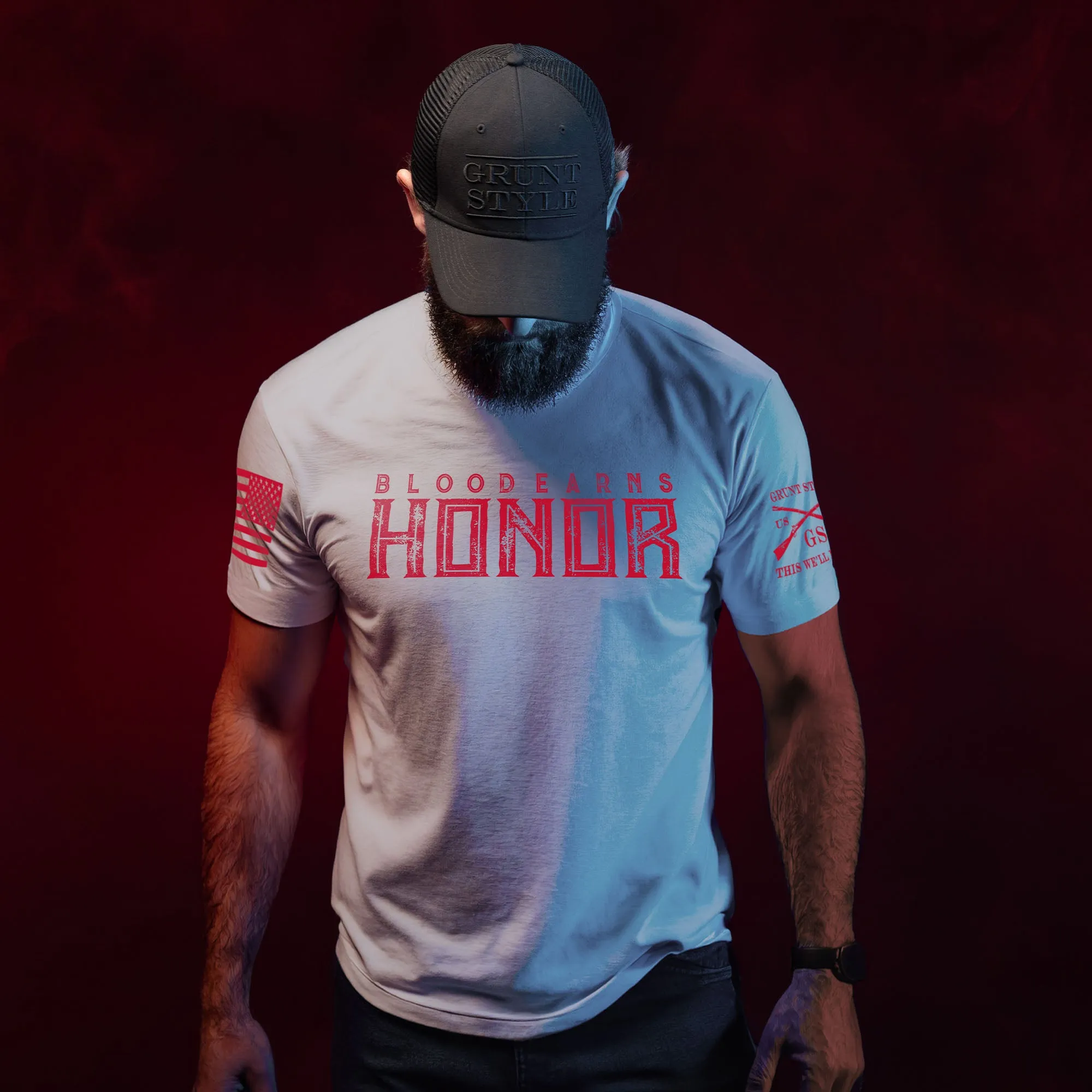 Blood Earns Honor T-Shirt - Sand sold by Grunt Style product image thumbnail 3