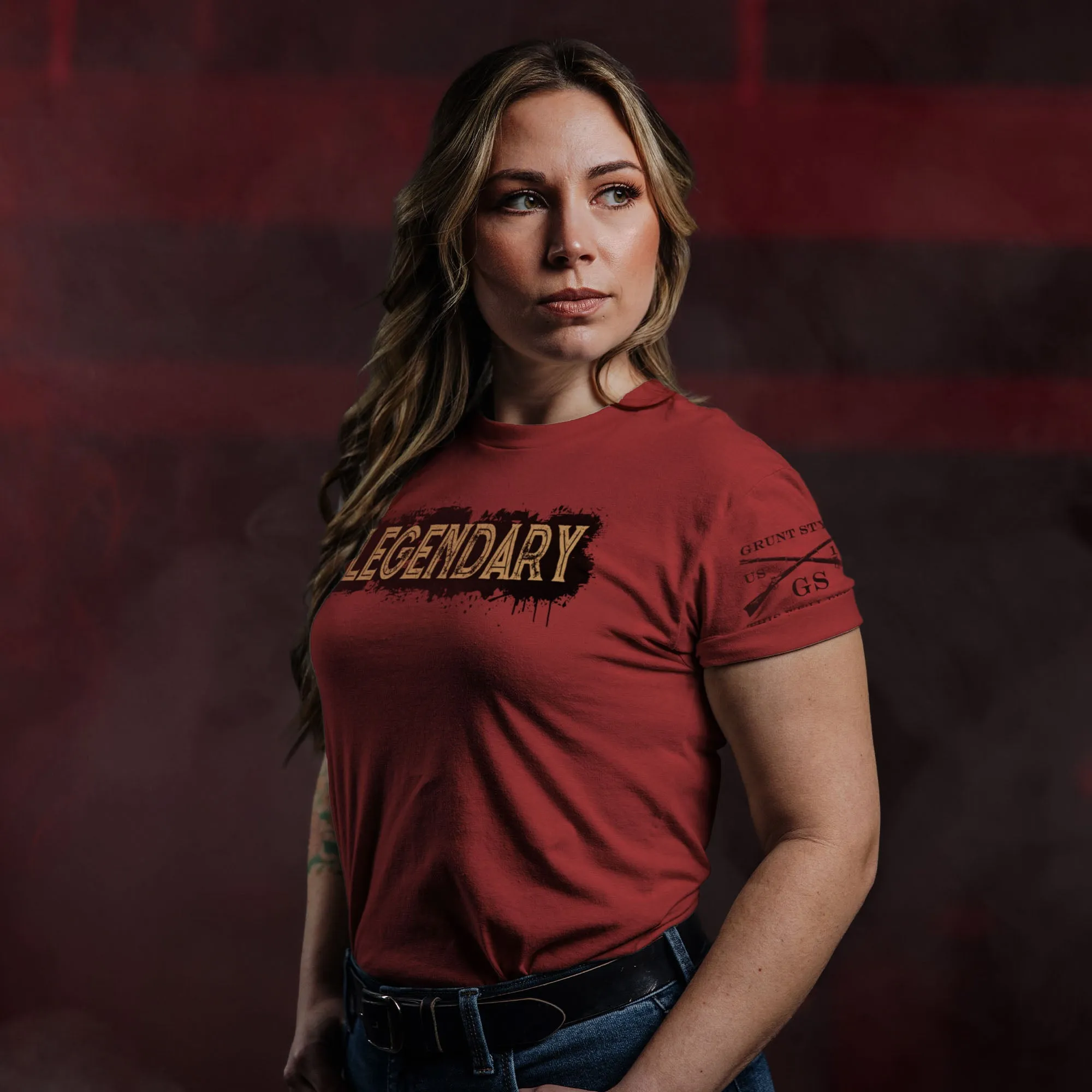 Women's Legendary Boyfriend Fit T-Shirt - Red sold by Grunt Style product image thumbnail 2