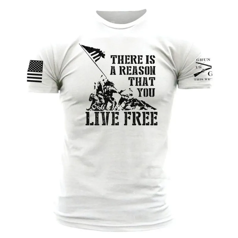 CFP Live Free Men's Tee - White made by Grunt Style