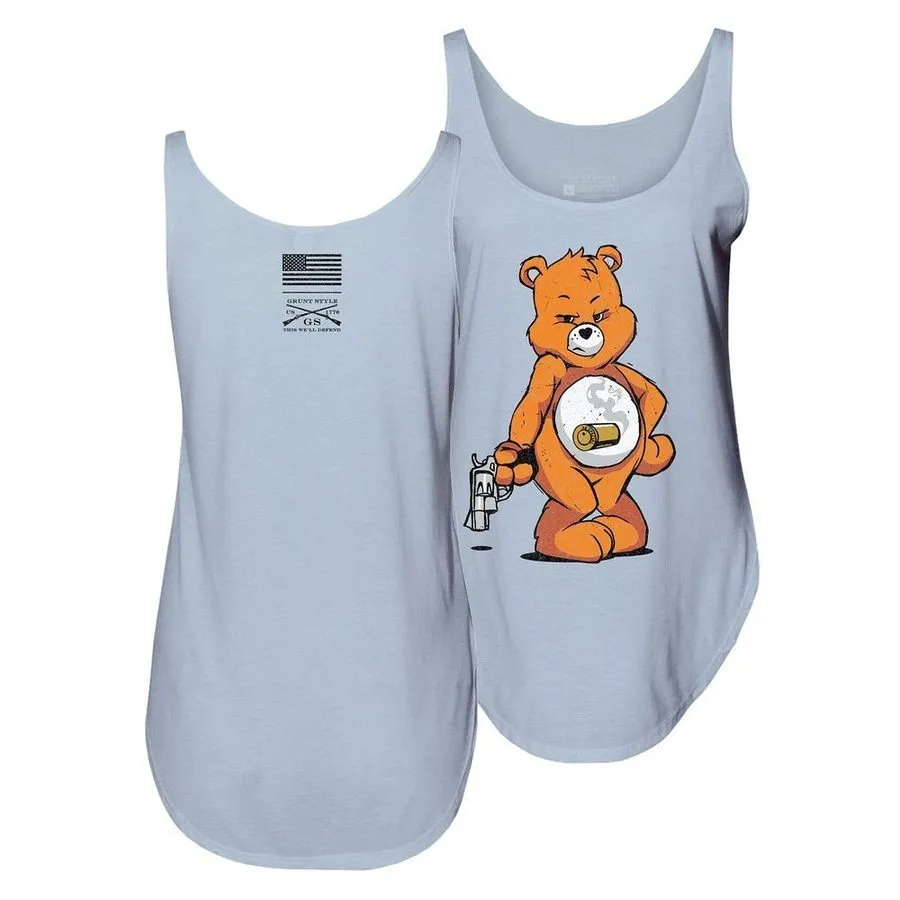 Women's Bang Bear Flowy Tank - Stonewash Denim sold by Grunt Style