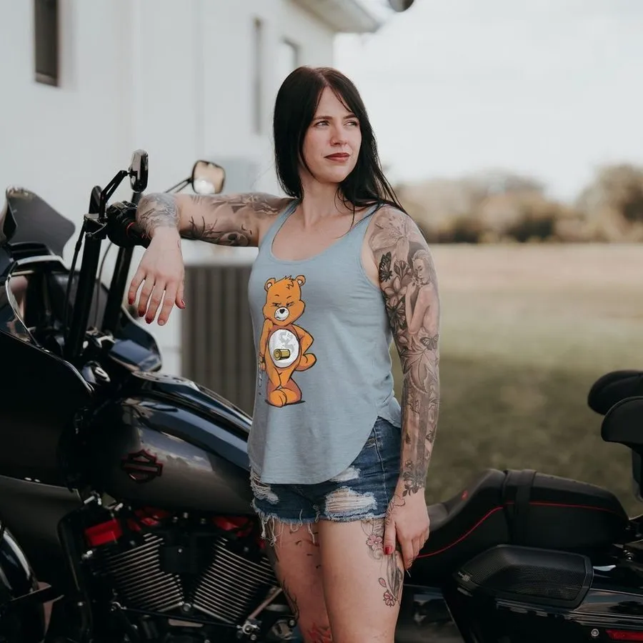 Women's Bang Bear Flowy Tank - Stonewash Denim sold by Grunt Style product image thumbnail 3