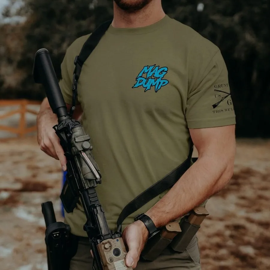 Mag Dump T-Shirt - Military Green sold by Grunt Style product image thumbnail 3