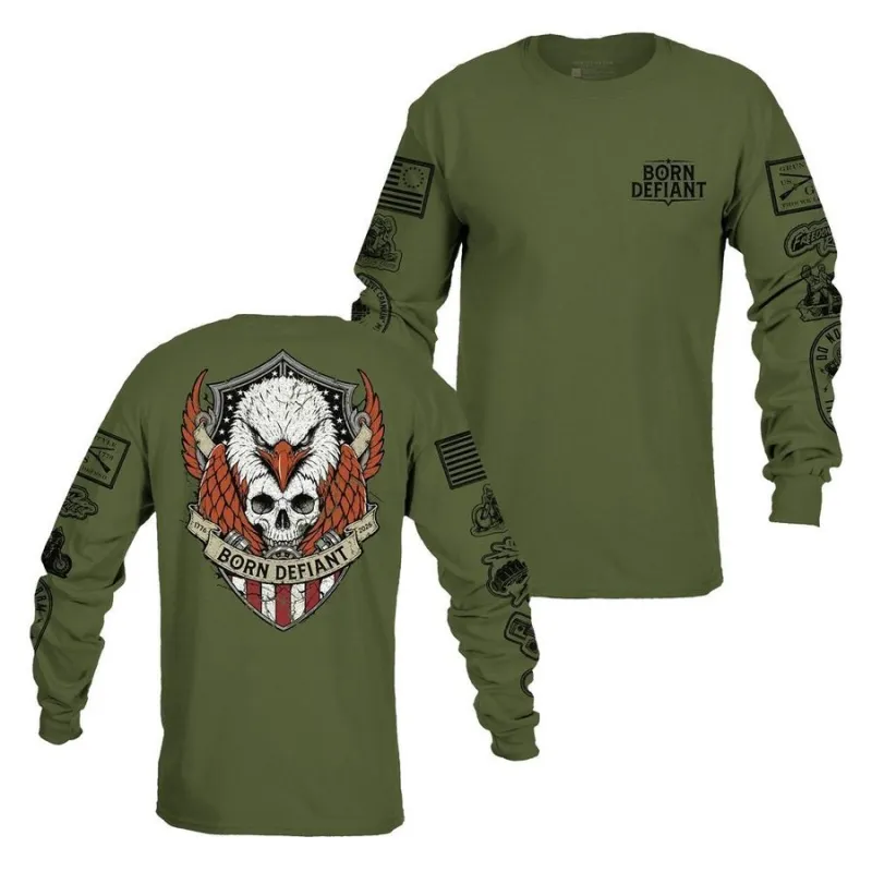 Born Defiant Long Sleeve - Military Green made by Grunt Style