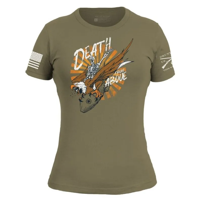 Women's Death From Above Slim Fit T-Shirt - Military Green made by Grunt Style
