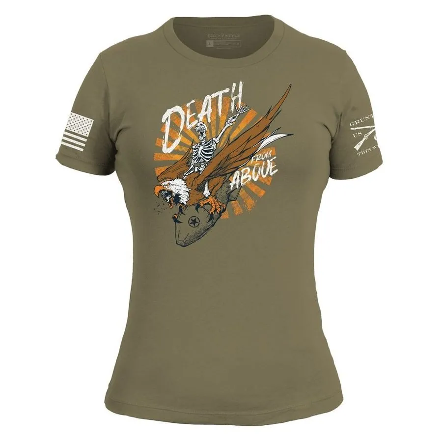 Women's Death From Above Slim Fit T-Shirt - Military Green sold by Grunt Style