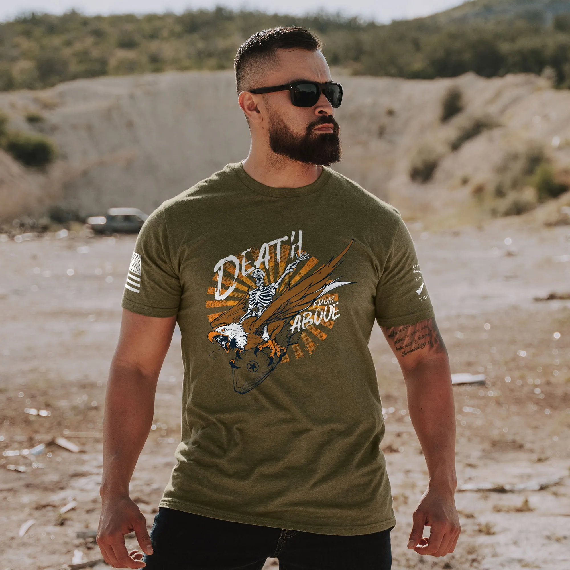 Death From Above 2.0 T-Shirt - Military Green sold by Grunt Style product image thumbnail 2