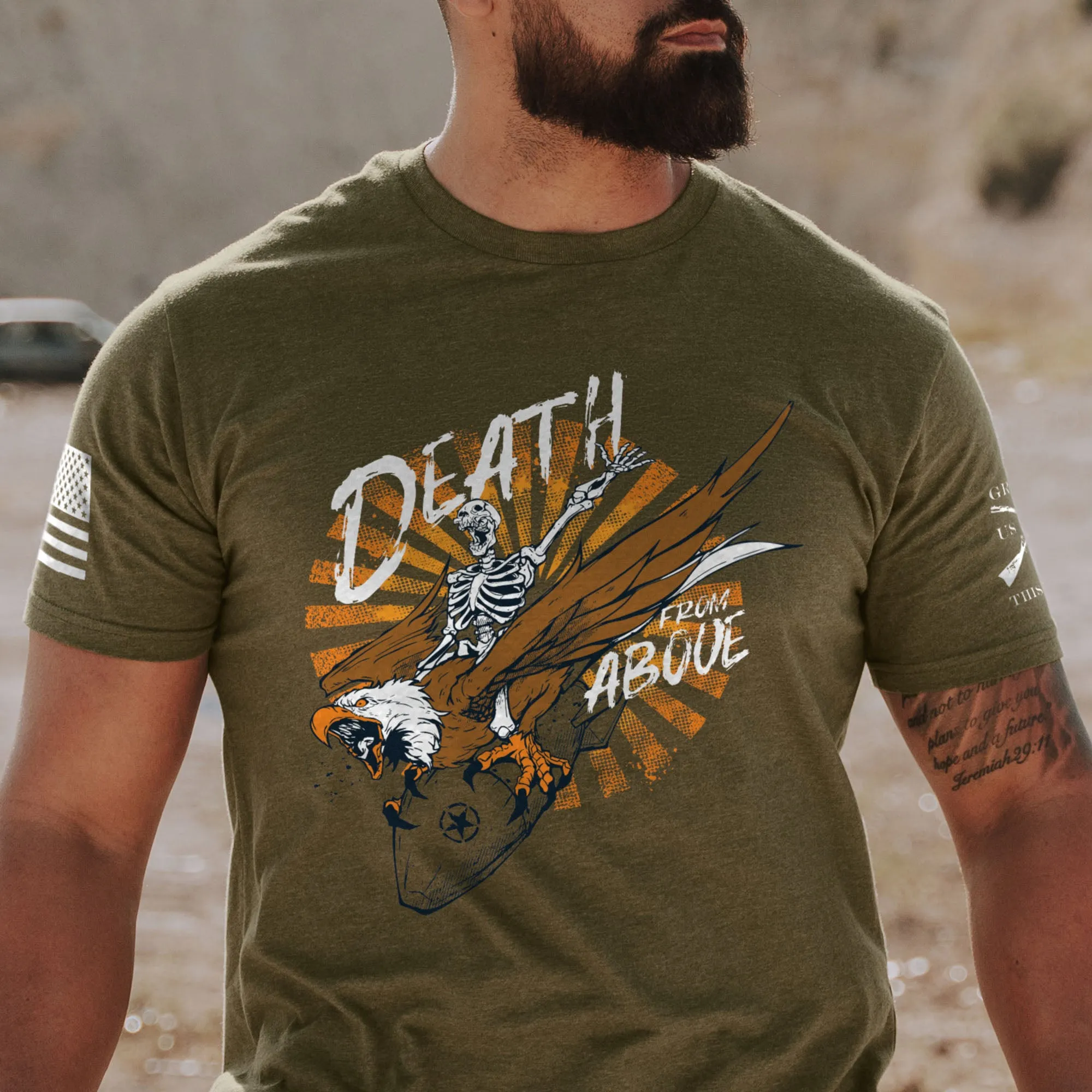Death From Above 2.0 T-Shirt - Military Green sold by Grunt Style product image thumbnail 3