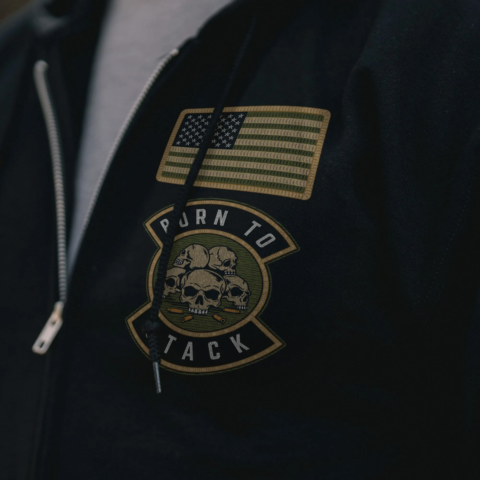 Born To Stack Full-Zip Hoodie - Black sold by Grunt Style product image thumbnail 3