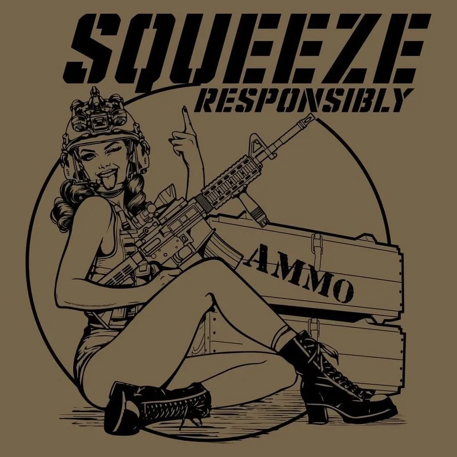 Squeeze Responsibly T-Shirt - Combat Green sold by Grunt Style product image thumbnail 5