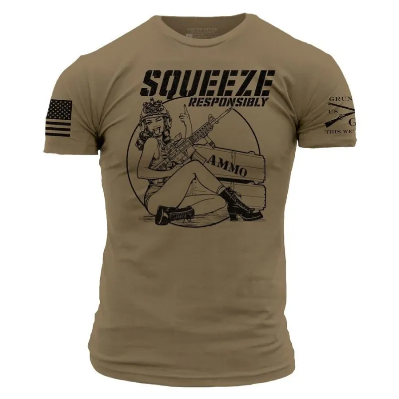 Squeeze Responsibly T-Shirt - Combat Green made by Grunt Style