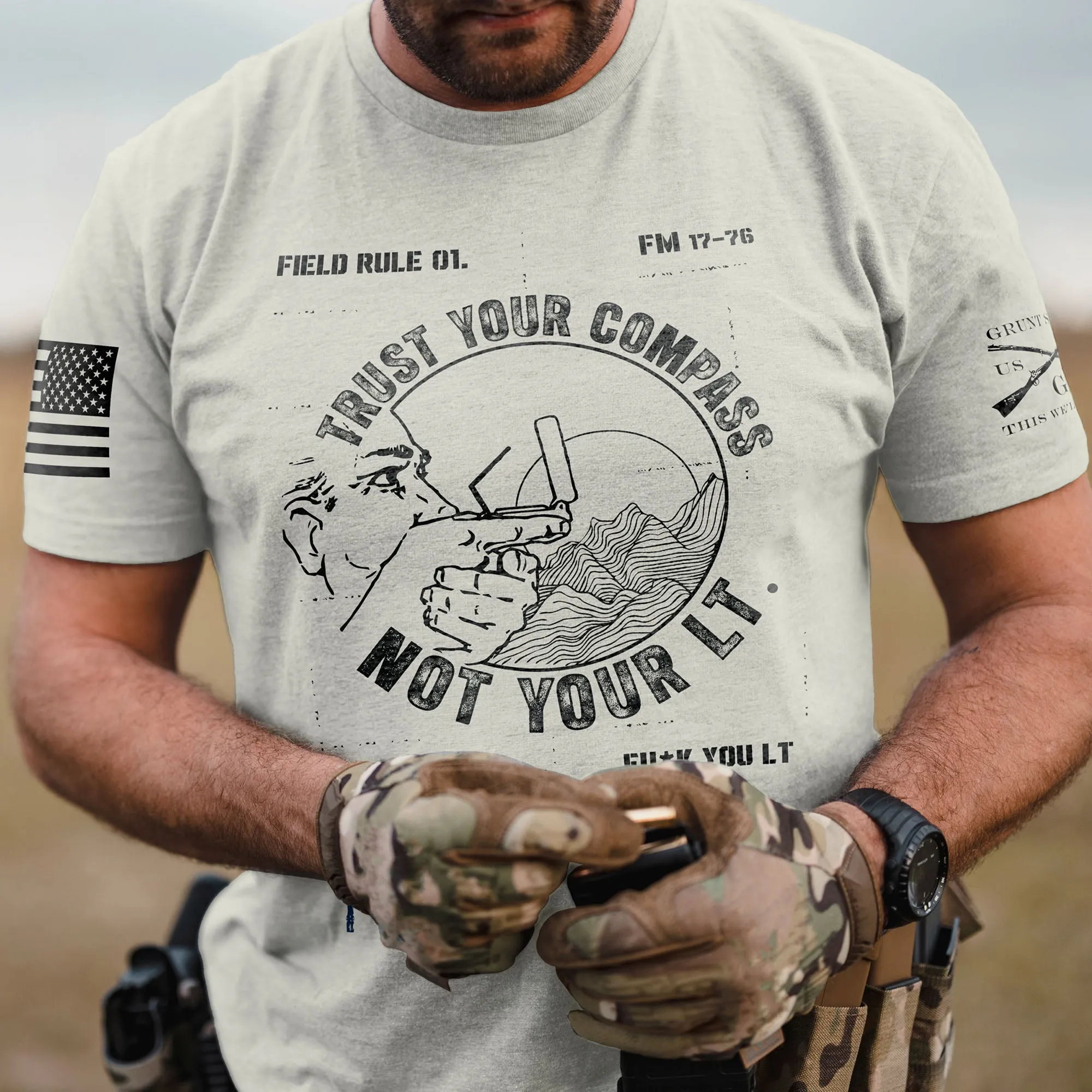 Trust Your Compass T-Shirt - Sand sold by Grunt Style product image thumbnail 2