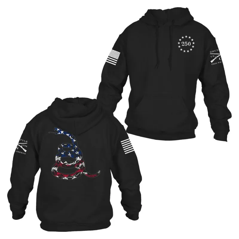 Freedom Gadsden Hoodie - Black made by Grunt Style