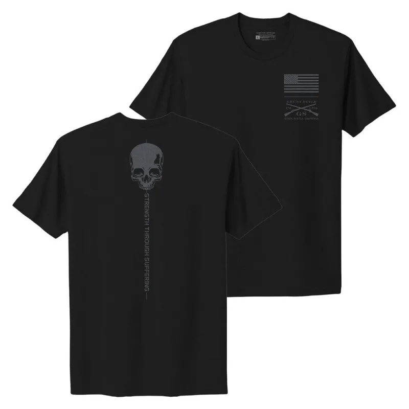 Women's Strength Through Suffering Boyfriend Fit T-Shirt - Black made by Grunt Style