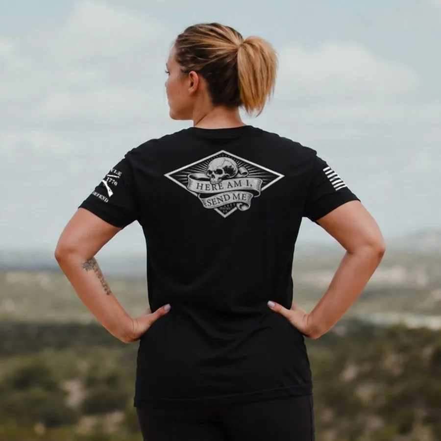 Women's Send Me Boyfriend Fit T-Shirt - Black sold by Grunt Style product image thumbnail 2