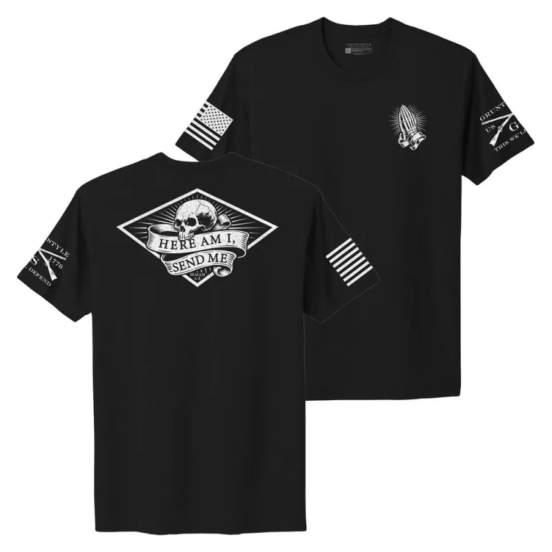 Women's Send Me Boyfriend Fit T-Shirt - Black made by Grunt Style