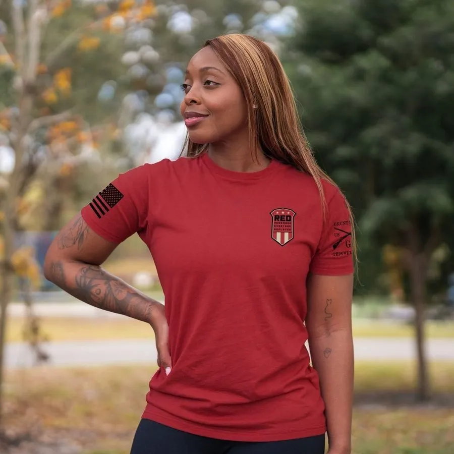 Women's Mission RED Boyfriend Fit T-Shirt - Red sold by Grunt Style product image thumbnail 3