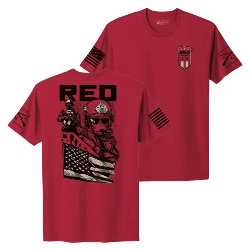 Women's Mission RED Boyfriend Fit T-Shirt - Red made by Grunt Style