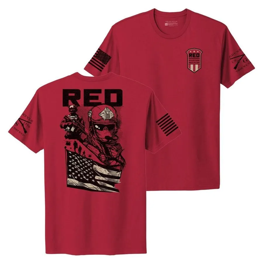 Women's Mission RED Boyfriend Fit T-Shirt - Red sold by Grunt Style