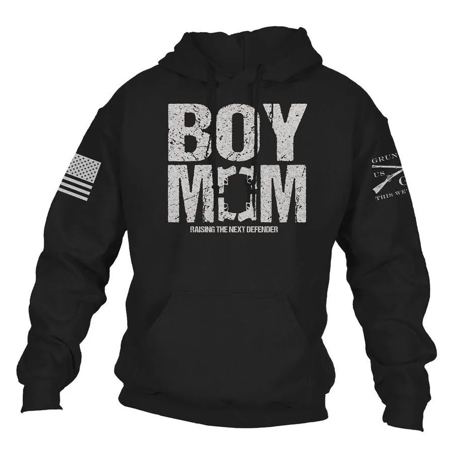Women's Boy Mom Hoodie - Black sold by Grunt Style