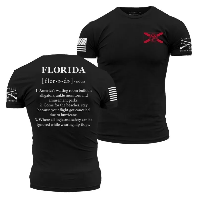 Florida Defined T-Shirt - Black made by Grunt Style