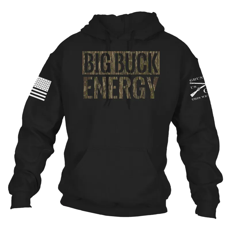 Realtree Brown-Leaf® Big Buck Energy Hoodie - Black made by Grunt Style
