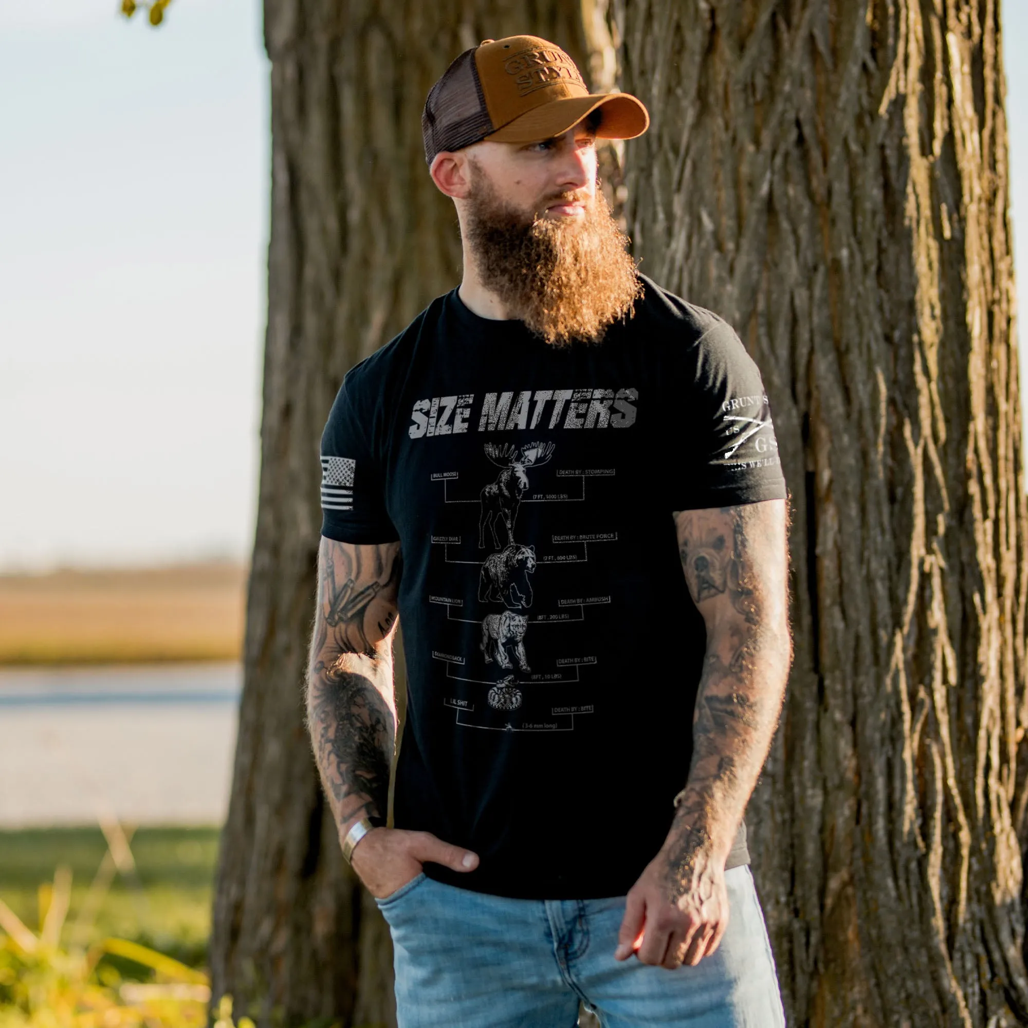 Game Size Matters T-Shirt - Black sold by Grunt Style product image thumbnail 3
