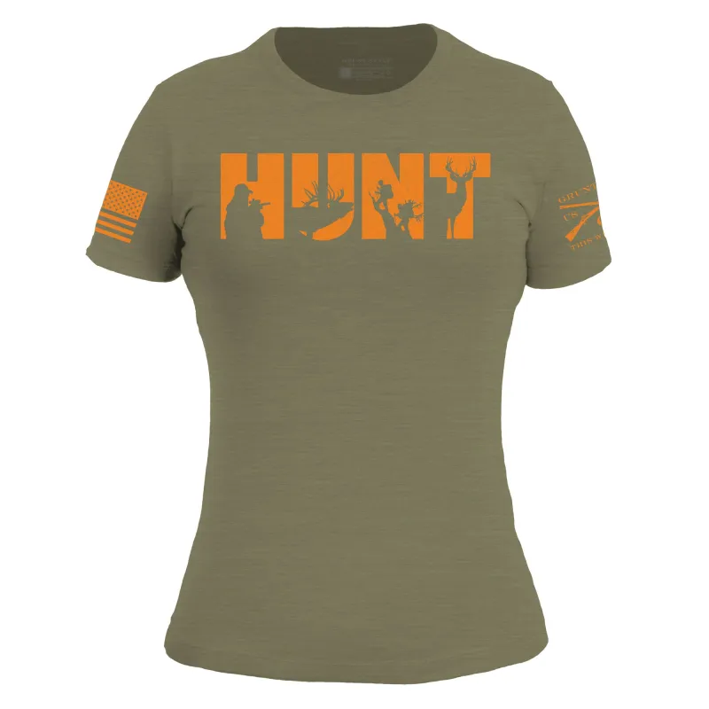 Women's Hunt Slim Fit T-Shirt - Military Green made by Grunt Style