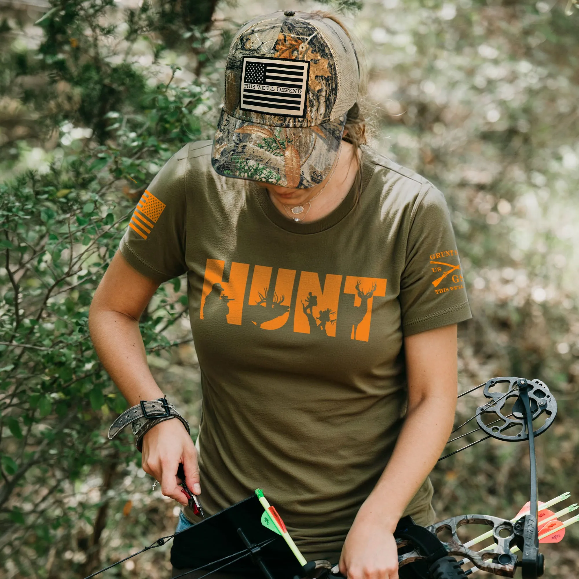 Women's Hunt Slim Fit T-Shirt - Military Green sold by Grunt Style product image thumbnail 2