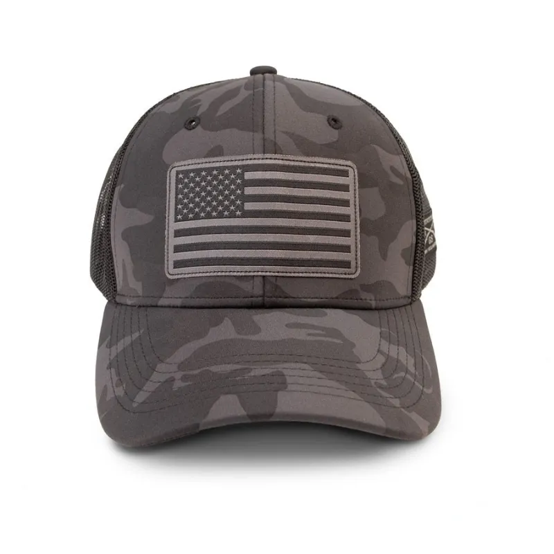 Grunt Style Flag Mesh Hat - Black Camo made by Grunt Style