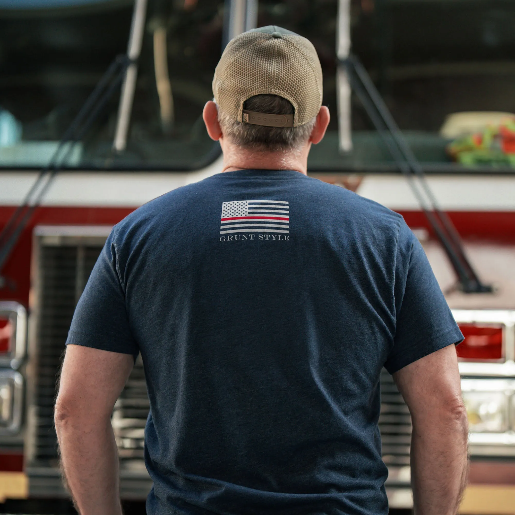 No Easy Days Fire T-Shirt - Midnight Navy sold by Grunt Style product image thumbnail 5
