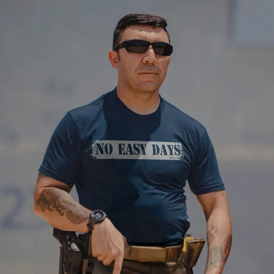 No Easy Days Police T-Shirt - Midnight Navy sold by Grunt Style product image thumbnail 2