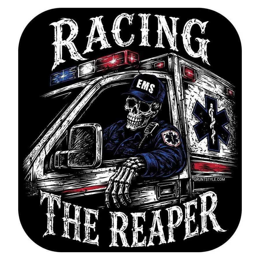 Racing The Reaper Sticker sold by Grunt Style