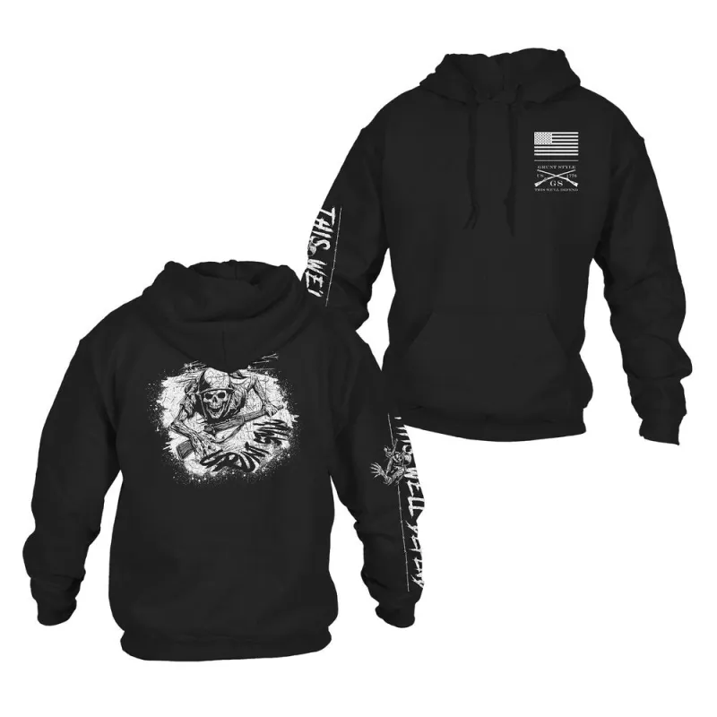 Low Crawl Hoodie - Black made by Grunt Style