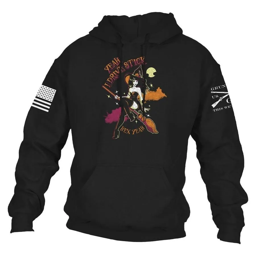 Women's I Drive Stick Hoodie - Black sold by Grunt Style